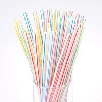 100pcs colorful disposable plastic straws for kitchenware bar party event alike supplies striped cocktail drinking straws