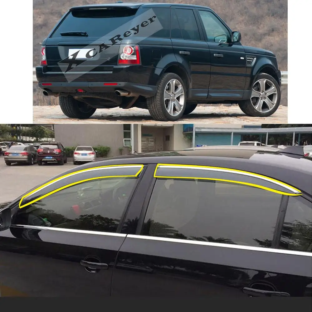 Sticker Window Glass Wind Visor Rain/Sun Guard Weather Awnings For LAND ROVER RANGE ROVER SPORT 2005-2013