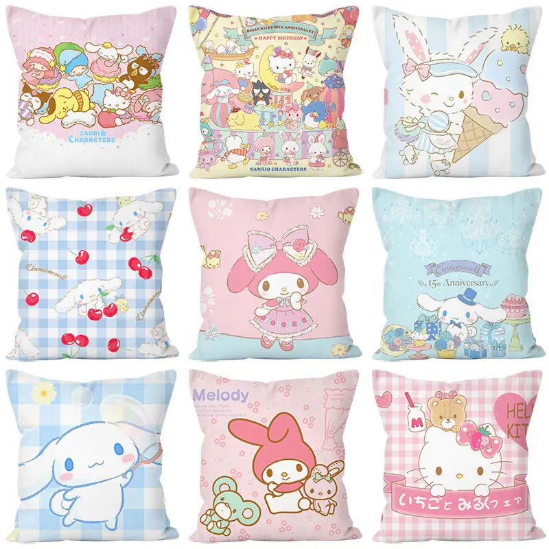 

Kawaii Sanrio Cushion for Sofa Hello Kitty Kuromi My Melody Pillow Core Men Women Pillow Interior Home Use Cushion Filling