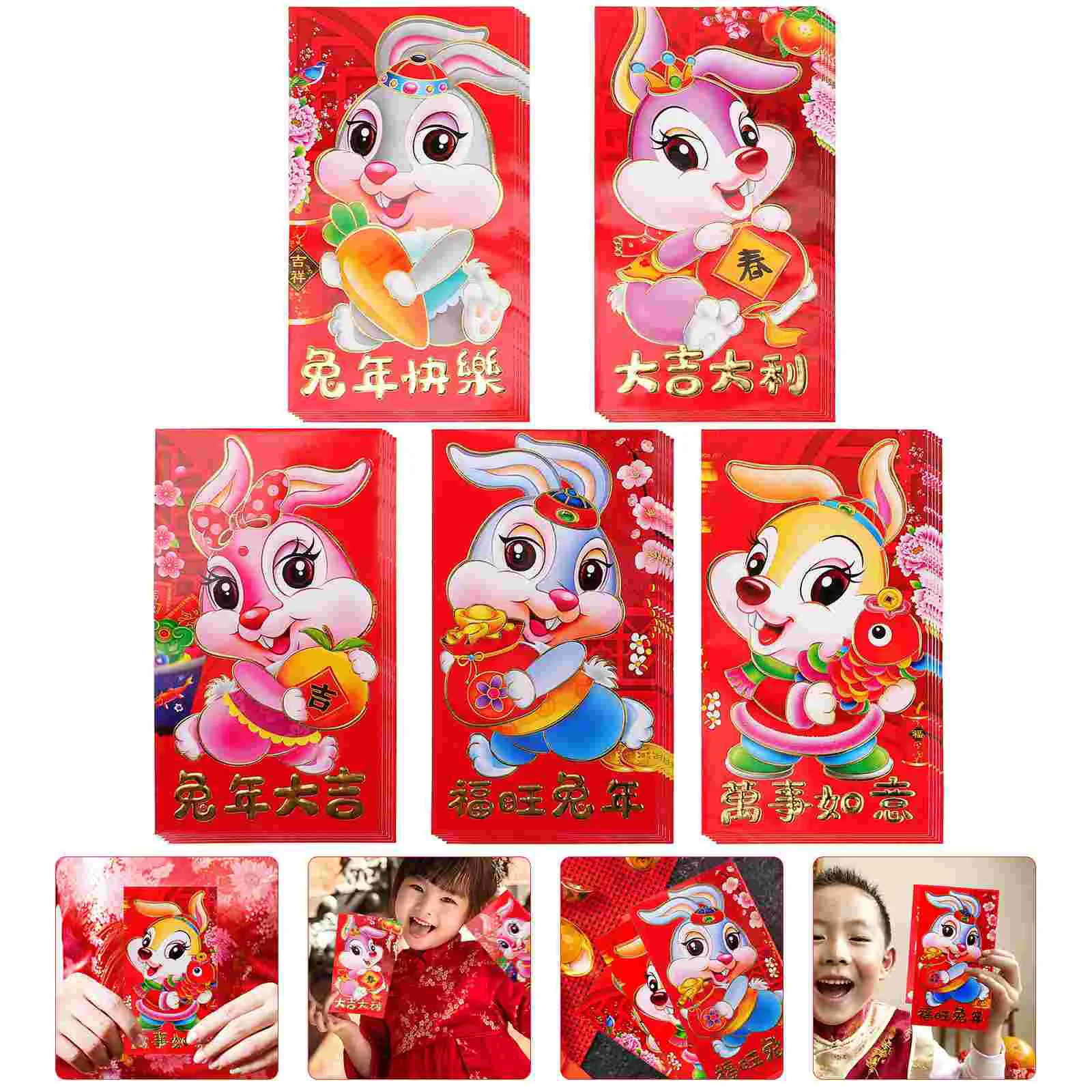 

Red Year Rabbit Envelope Packet Envelopes New Chinese Money Packets Party Cash Festival Bao Hong Decorations Envelopstheluck