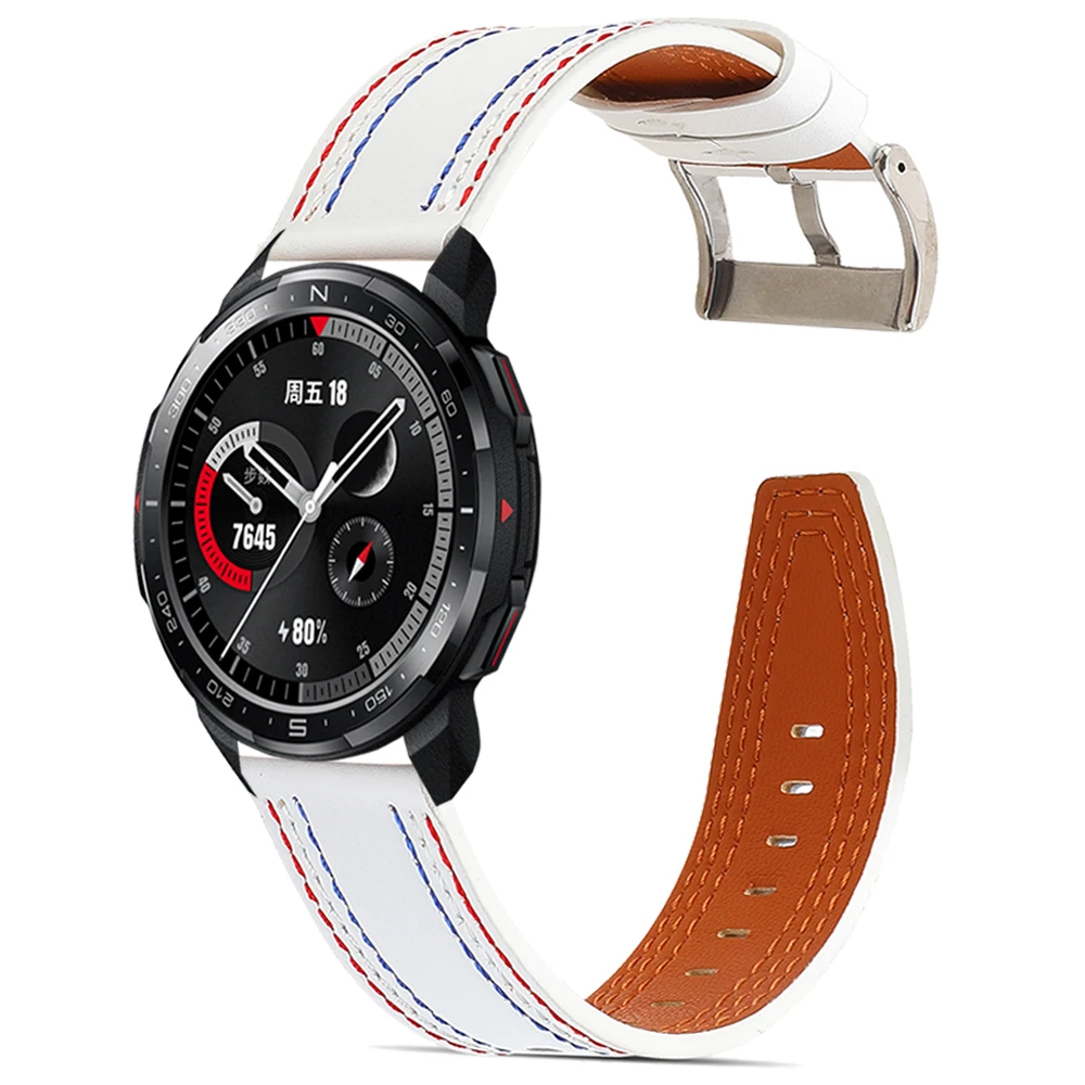 

Ремешок кожаный для HONOR GS Pro, браслет для часов HONOR Magic 2 42 мм 46 мм, ES, аксессуары для наручных часов, 20 мм 22 мм