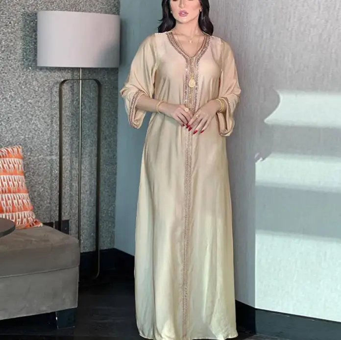 

Свободное длинное арабское платье, марокканские косы, кафтан, мусульманский абайя Вечерние вечернее Рамадан, кафтан, Дубай, Саудовский Хала...