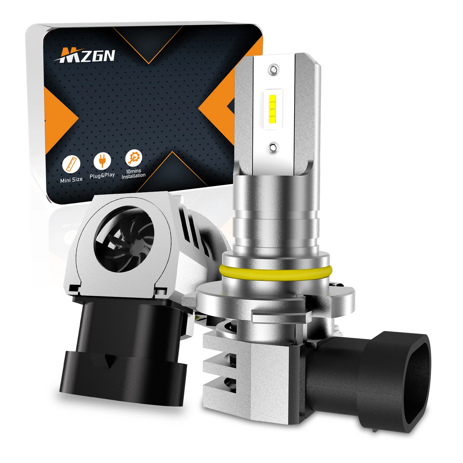 Лампы головного света MZGN 2 шт., H11 9005 HB3 9006 HB4 6500K, белые суперъяркие лампы для фар с вентилятором, лм, 12 В