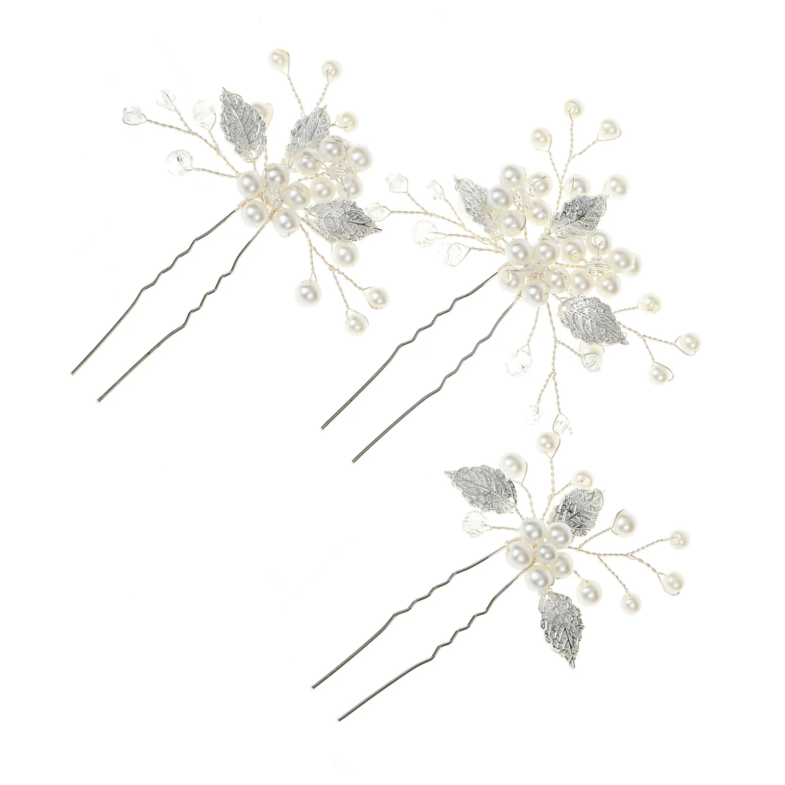 

3 Pcs Women Leaf Pearl Hairpins DIY Hairstyle Charming Hair Accessories for Birthday Gift Christmas Gift