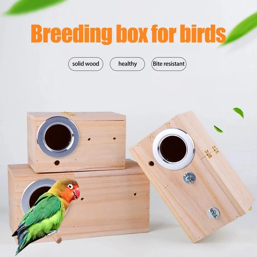 

1 Pcs Wooden Bird Nest Outdoor Garden Decoration Breeding Box For Parrot Parakeet Cockatiel And Other Small Birds