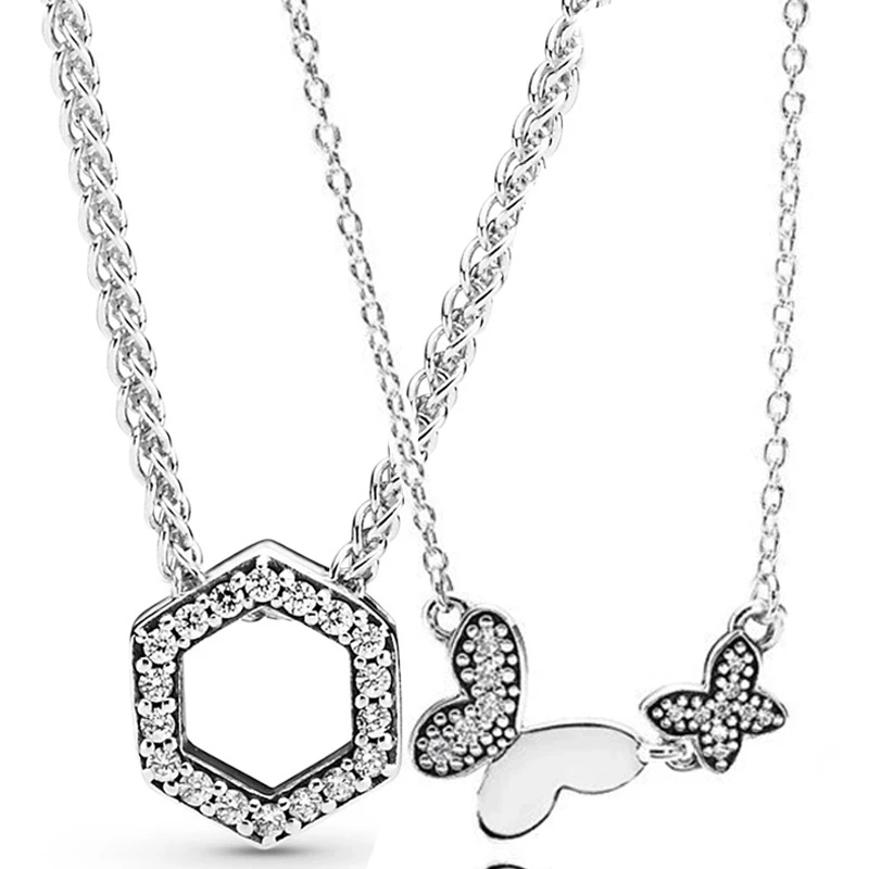 

Ожерелье из серебра 925 пробы с шестигранным бусином