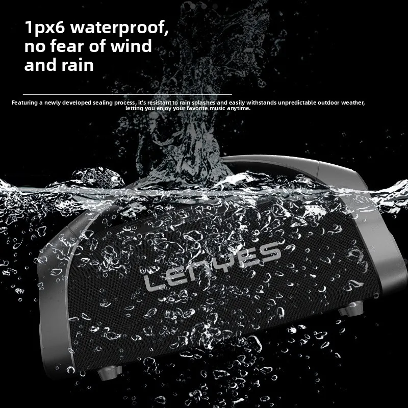 Фото Беспроводная Bluetooth-колонка Lenyes Cold Wild Lion App с высококачественным басом, водонепроницаемая, портативная, для улицы, с RGB LED подсветкой, 12000 мАч, S873 №2