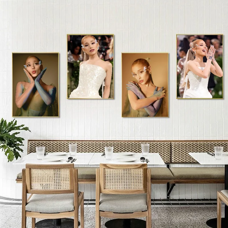 Горячая певица Ариана Гранде плакат самоклеящаяся художественная водостойкая