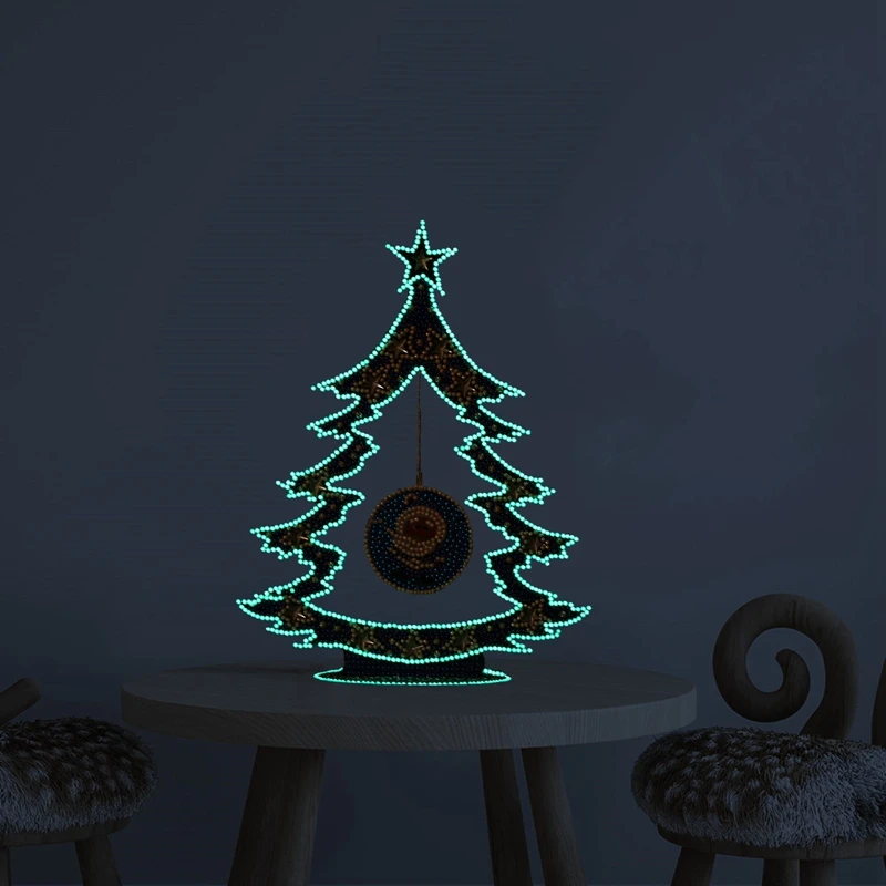 Практичная светящаяся Рождественская елка 5D алмазная живопись настольное
