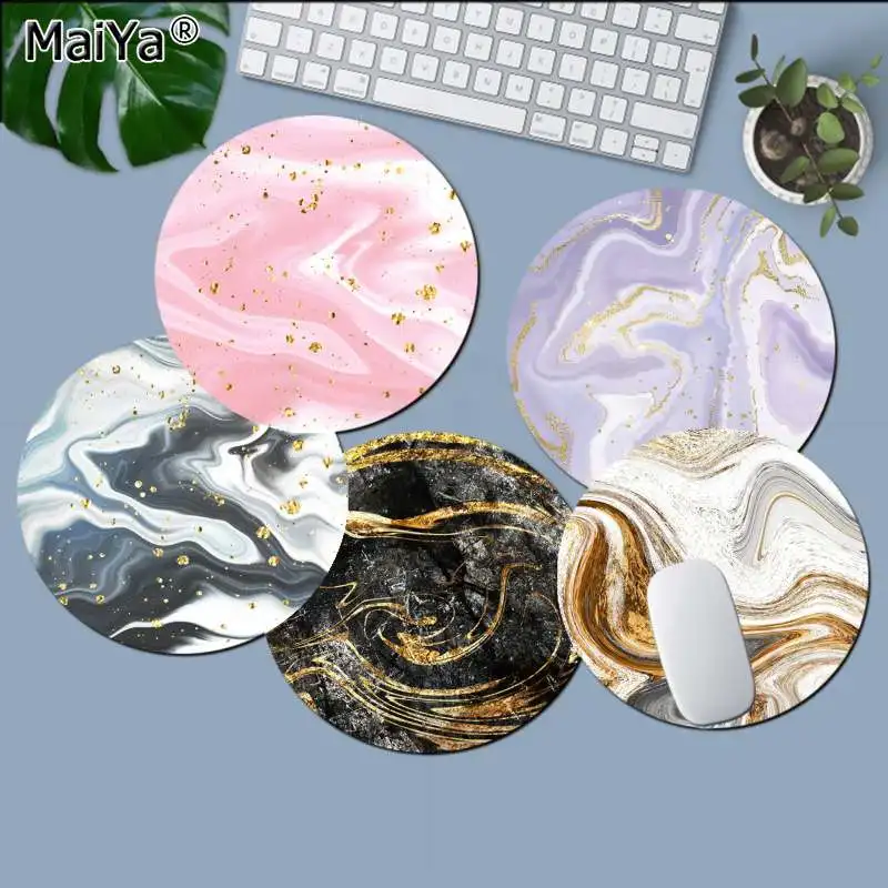 

MaiYa Ink Marble 20x20cm Round Kawaii Cartoon Anime Gaming Mouse Pad Keyboard Mouse Mats Deskpad Girls Desktop Mat