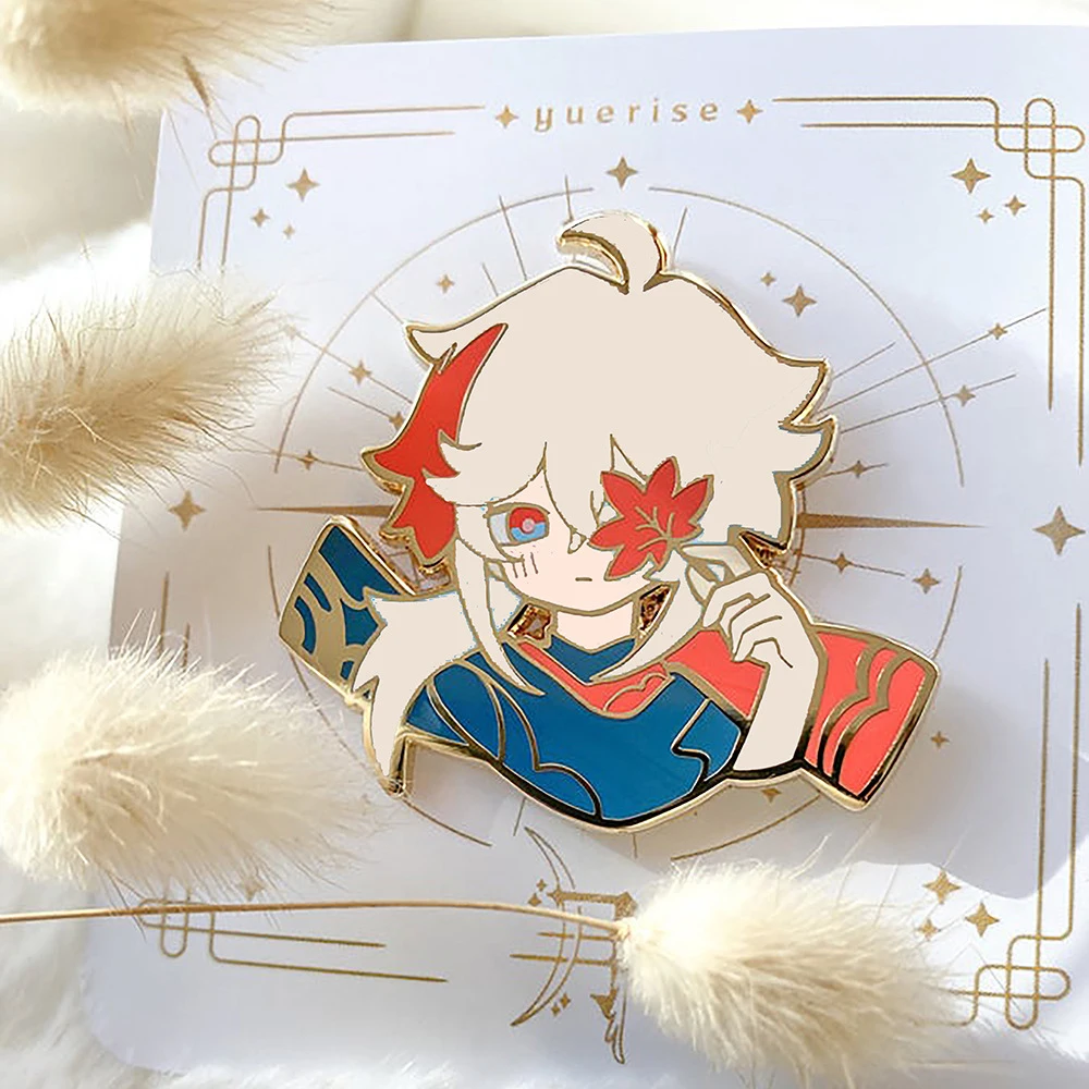 

Kaedehara Kazuha Zhongli Stuff Badges With Anime Brooches on Clothes Genshin Impact Jewelry New Year Gift Enamel Pin Accessories
