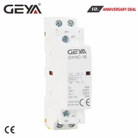 free shipping geya 2p 16a 1no1nc 2no 2nc household ac modular contactor 220v 230v automatic contactor din rail type