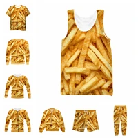 vitinea new 3d full print french fries t shirtsweatshirtzip hoodiesthin jacketpants four seasons casual