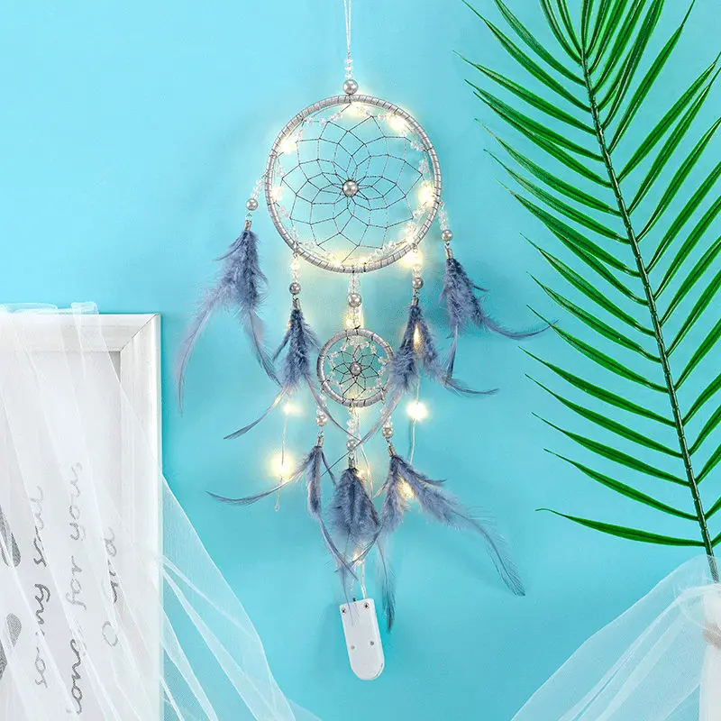 

Rustic Dream Catcher Bohemian Chic Decoration Feather Dreamcatcher Wall Hanging Korean Room Decor for Kids Nursery Girl Bedroom