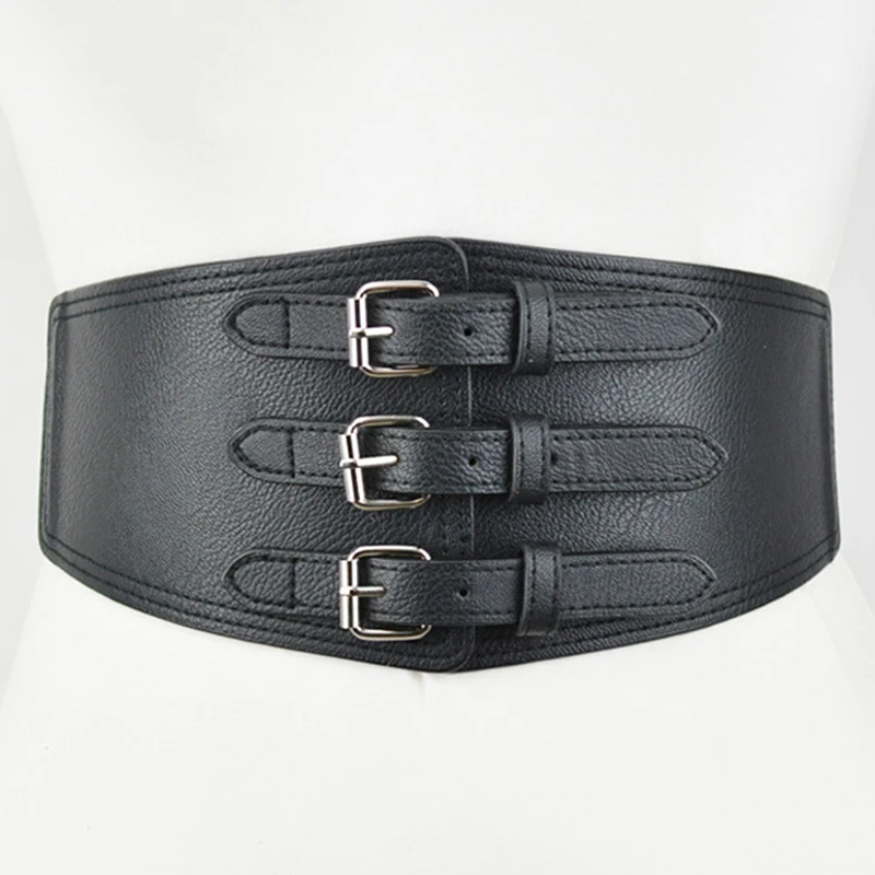 

Fashion Wide Waist Belt for Women PU Leather Slimming Body Ladies Dress Belt Elastic Corset Belt Female Waistband