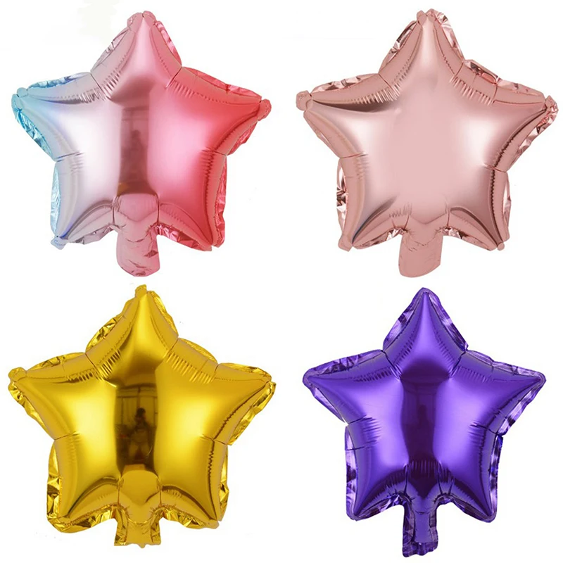 

Five-pointed Star Foil Balloon Inflatable Hydrogen 10Pc Self Sealing Party Decor