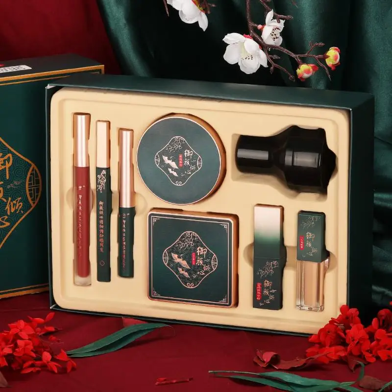 

Chinese Style Makeup Set Gift Box Eyeliner Lipstick Concealer Air Cushion BB Cream MascaraWomen Make Up Tool Kit