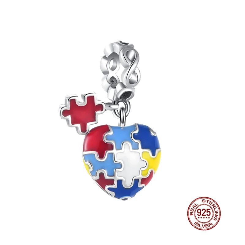 Подвеска-пазл сердце из серебра 925 пробы для браслета Pandora |