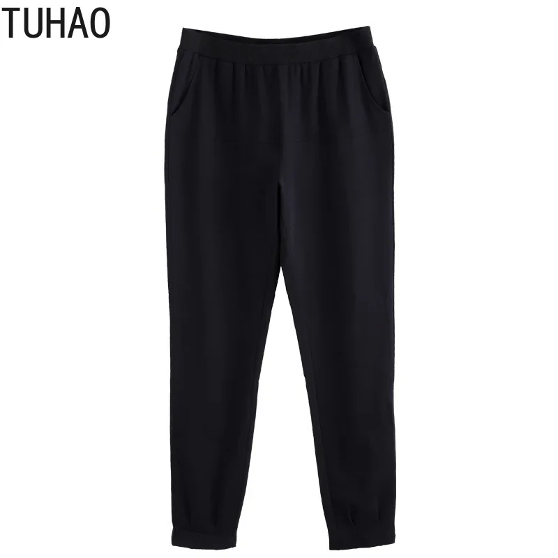 

Брюки TUHAO Женские повседневные, брюки-карандаш, большие размеры 4XL 6XL 8XL 10XL, черные WM17