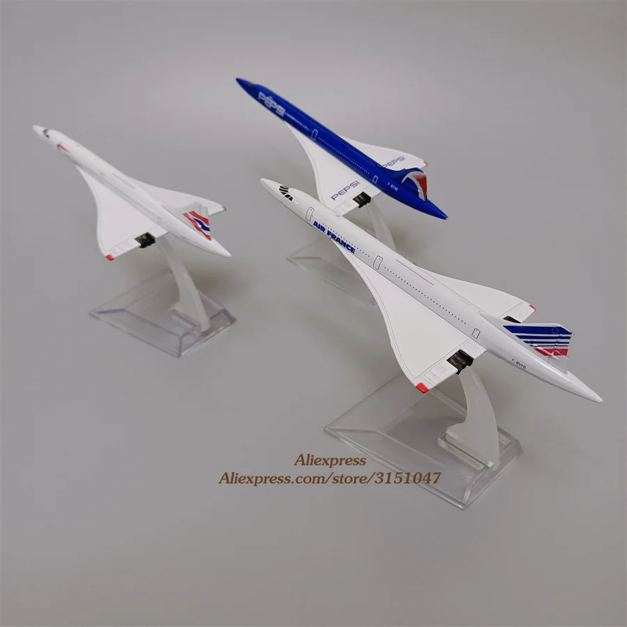 Модель самолета из металлического сплава 15,5 см Air France Concord Costa / British Aiways Concord Costa масштаб 1:400