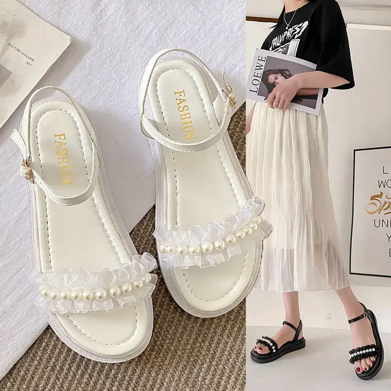 Little Fresh Sandals Women's 2023 New Summer Flat Bottom Women's Shoes