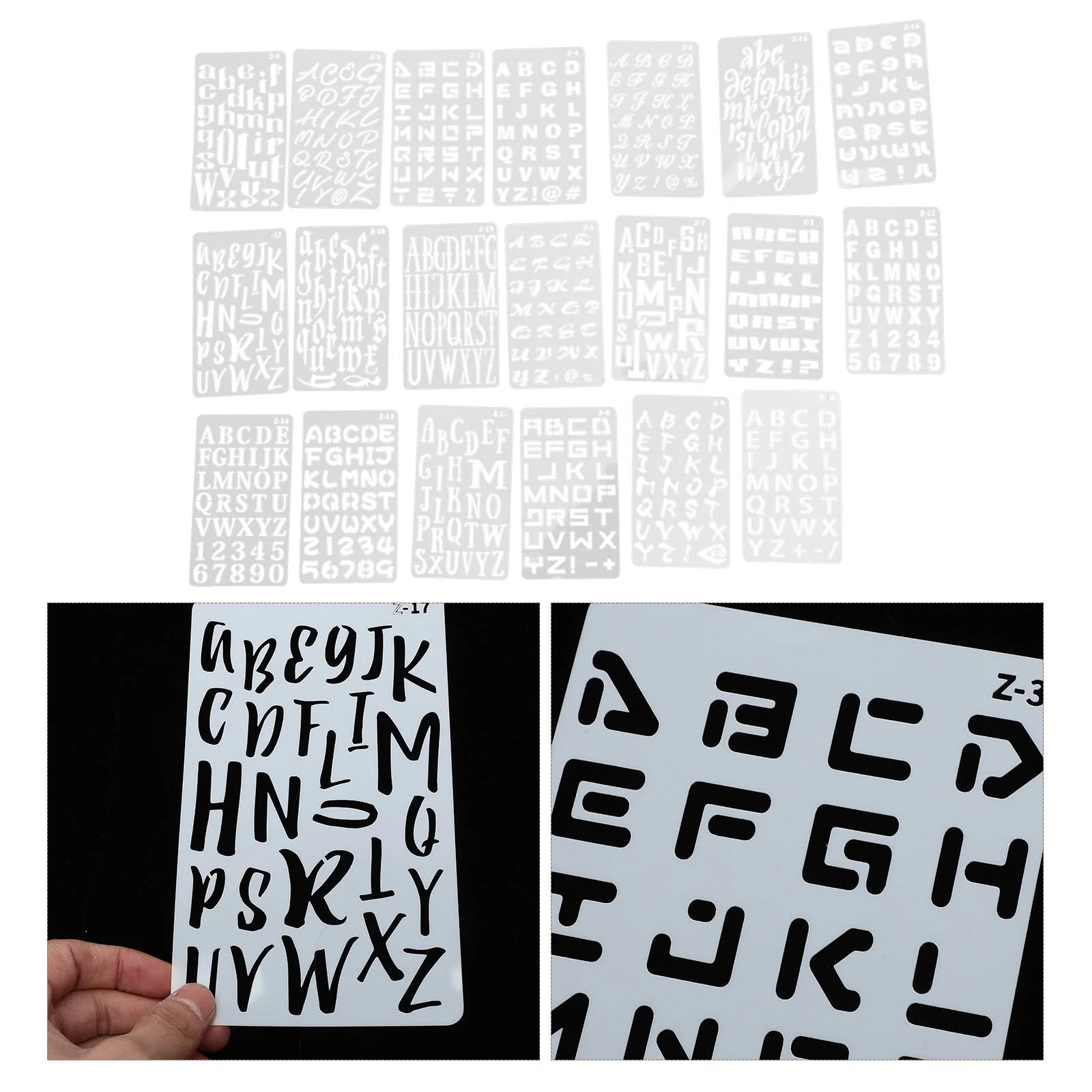 

20 Sheets Lettering Stencils English Letter Molds Hollow Stencil Kit for Painting