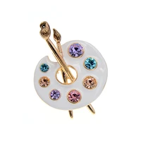 draw palette brooch creative rhinestone pins and brooches women and men pin 2 colors available suit accessories