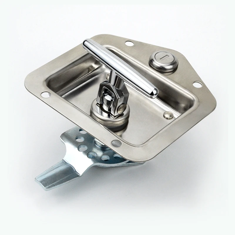 

Stainless Steel Recessed Paddle Handle Locks with Linkage T-folding Handle Panel Lock for Large Heavy Duty Trucks