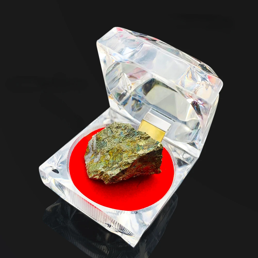 

Natural Pyrite Stone Fool's Gold Copper Iron Stone Irregular Ore Mineral Teaching Specimen Collection Decorative Crafts with Box