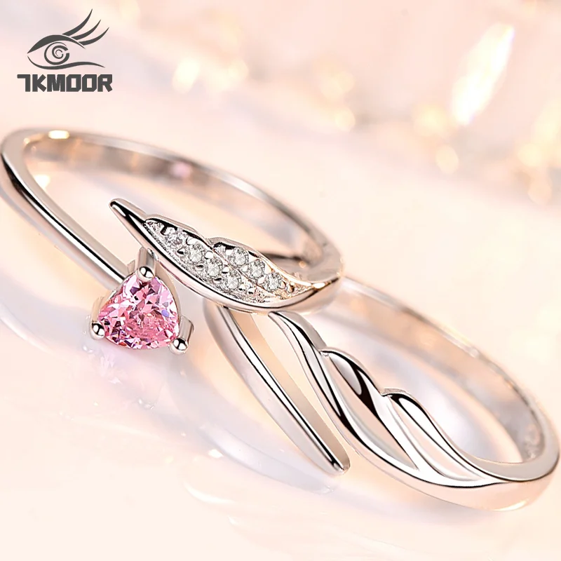 

Stamp silver color new jewelry fashion woman opening ring anniversary wedding anniversary wedding engagement couple ring