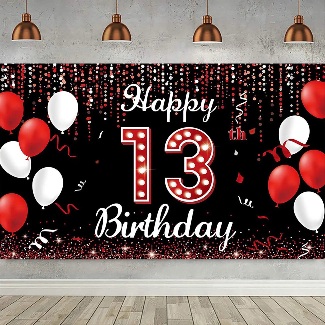 

Фотофон с надписью "Happy 13-й день рождения"
