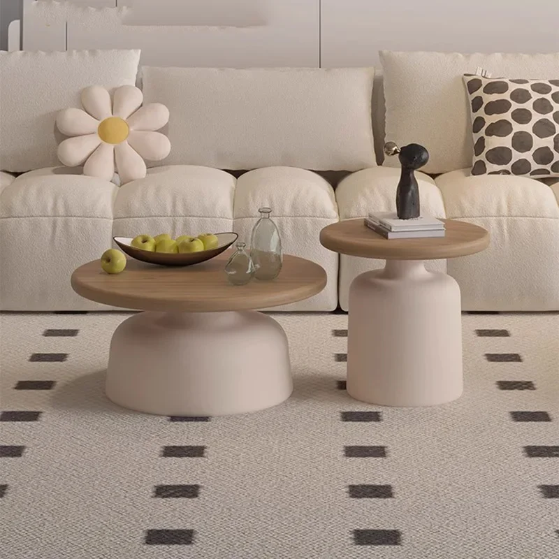 Деревянные милые журнальные столики круглые минималистичные модные современные