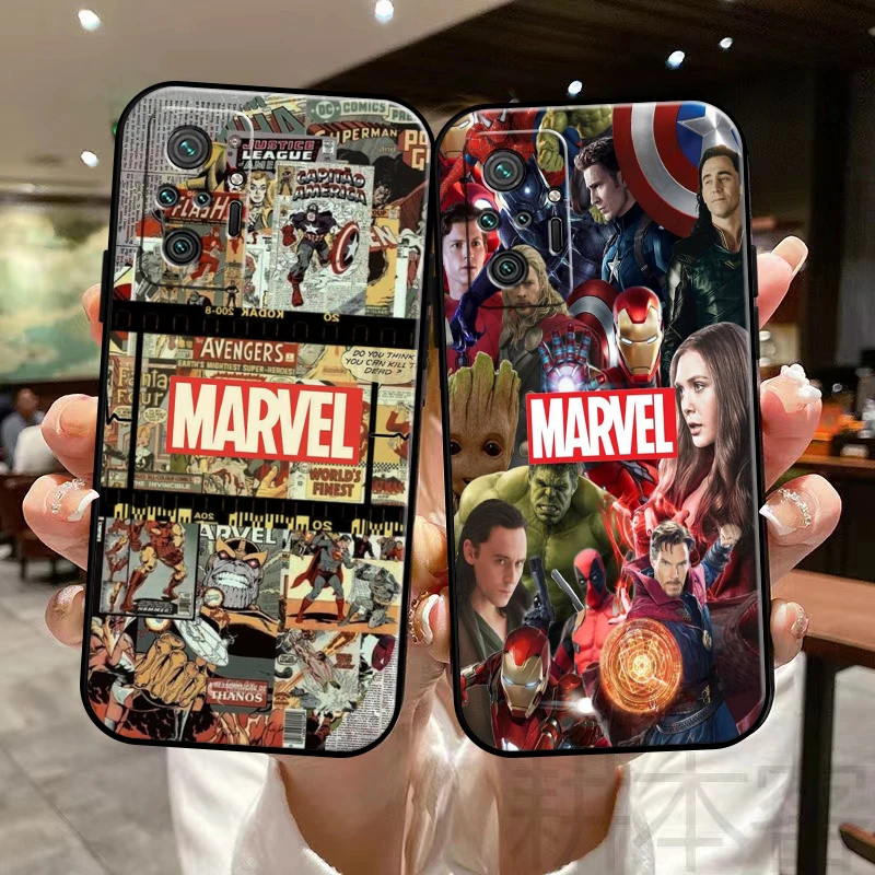 

MARVEL The Avengers Phone Case For Xiaomi Redmi Note 9T 9S 9 Pro Max 10 10X 10 Pro Max 10T 10S 5G Soft Coque Liquid Silicon