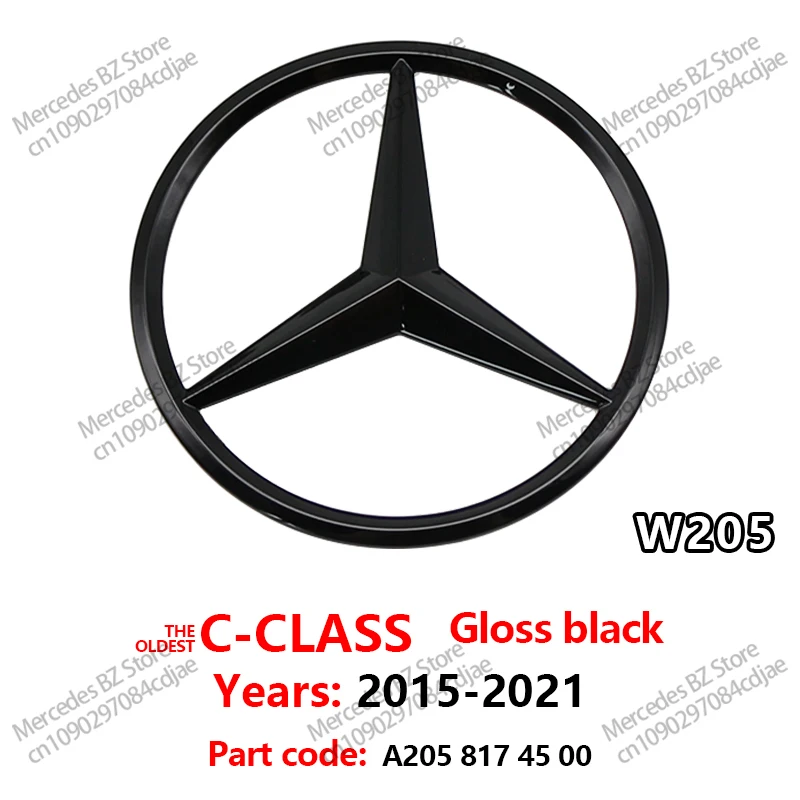 

81 мм ABS задняя наклейка на заднюю панель автомобиля, 3 контакта, эмблема багажника, наклейка для Mercedes Benz C-class C450 C43 AMG W205 2016-2021 A 2058174500