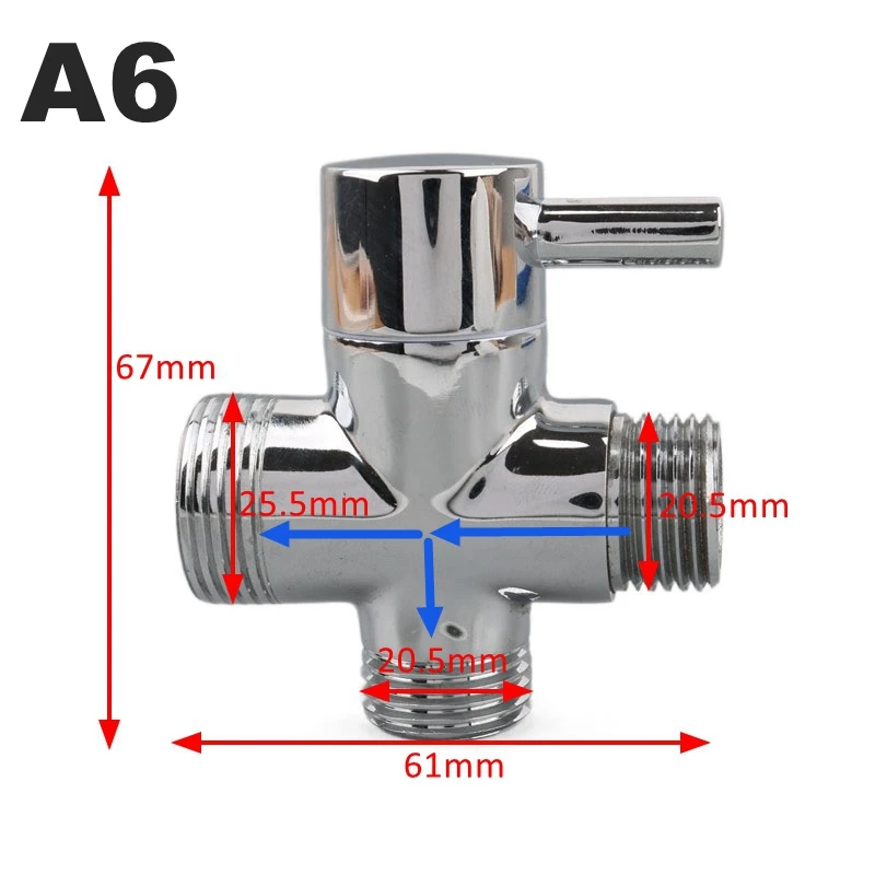 

Латунный 3-ходовой адаптер для душа G1/2-G3/4