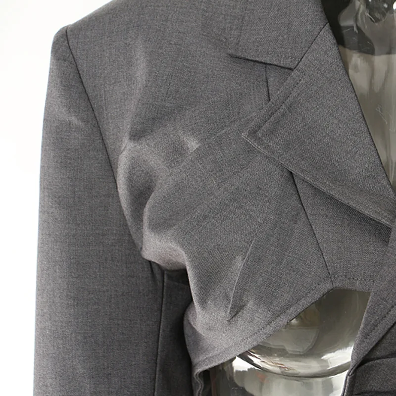 Yuxinfeng 2023 Autumn New Irregular Women's Coat Personality Design Hollow Out Long Sleeve Short Slim Ladies Blazers Oversize