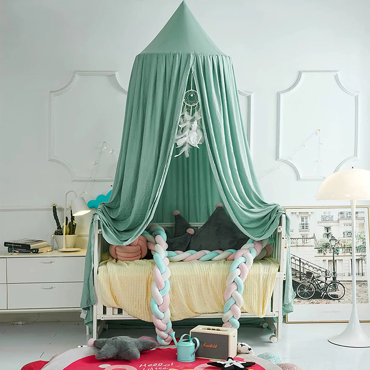

Foldable Baby Crib bed Canopy, Hung Mosquito Net For Bed,Girl Princess Dome Bed Curtain,Children Kids Bed Tent,Room Decor