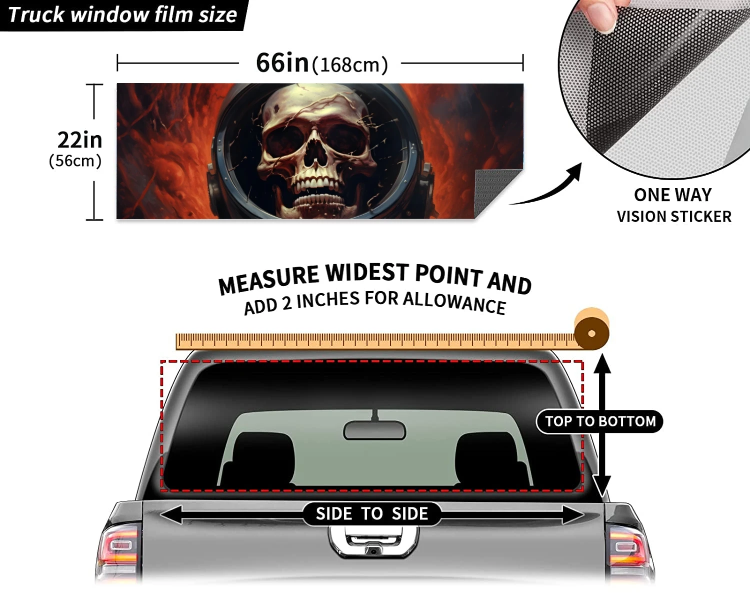 Наклейка на заднее стекло автомобиля универсальная прозрачная виниловая