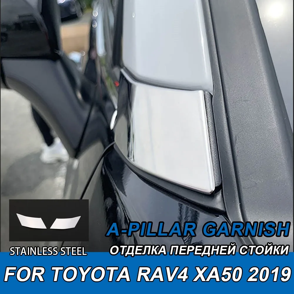 

For Toyota Rav4 XA50 2019 Car A-pillar Garnish Stainless Steel Car Styling Mirror Chrome Exterior Accessories For Toyota Rav4