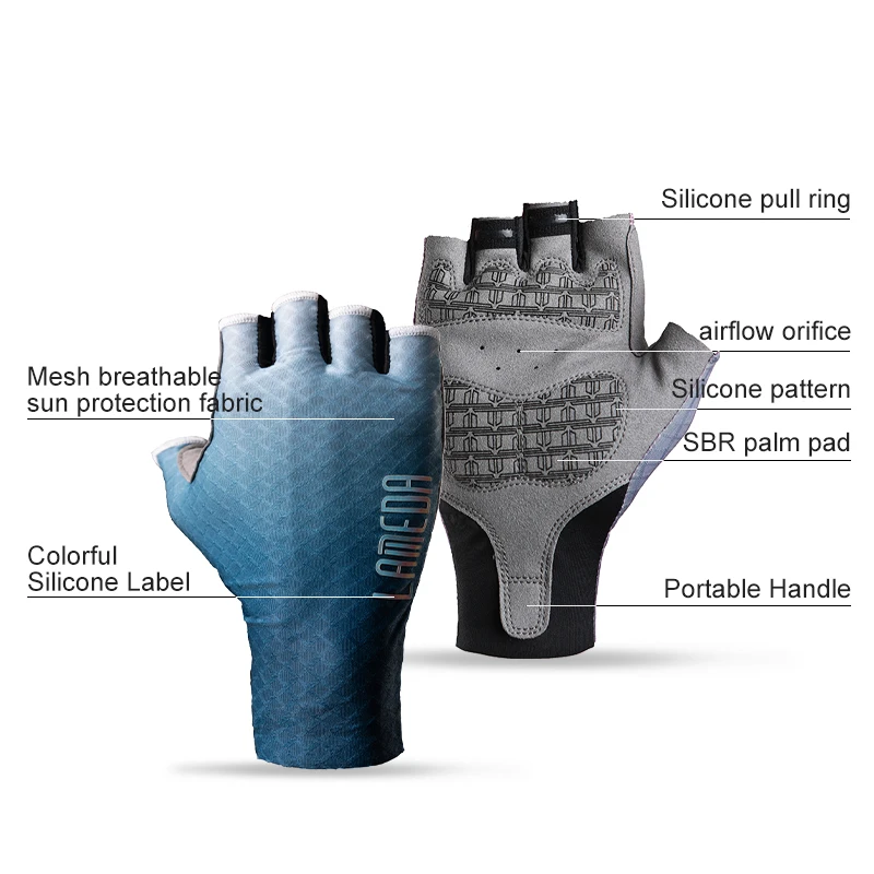 Мужские велосипедные перчатки Lameda высокоэластичные с открытыми пальцами для