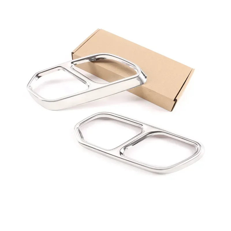 

Нержавеющая сталь, черный автомобильный задний левый и правый глушитель, наконечник выхлопной трубы, накладка, декор для VW Touareg CR7 2018 2019 2020 2021