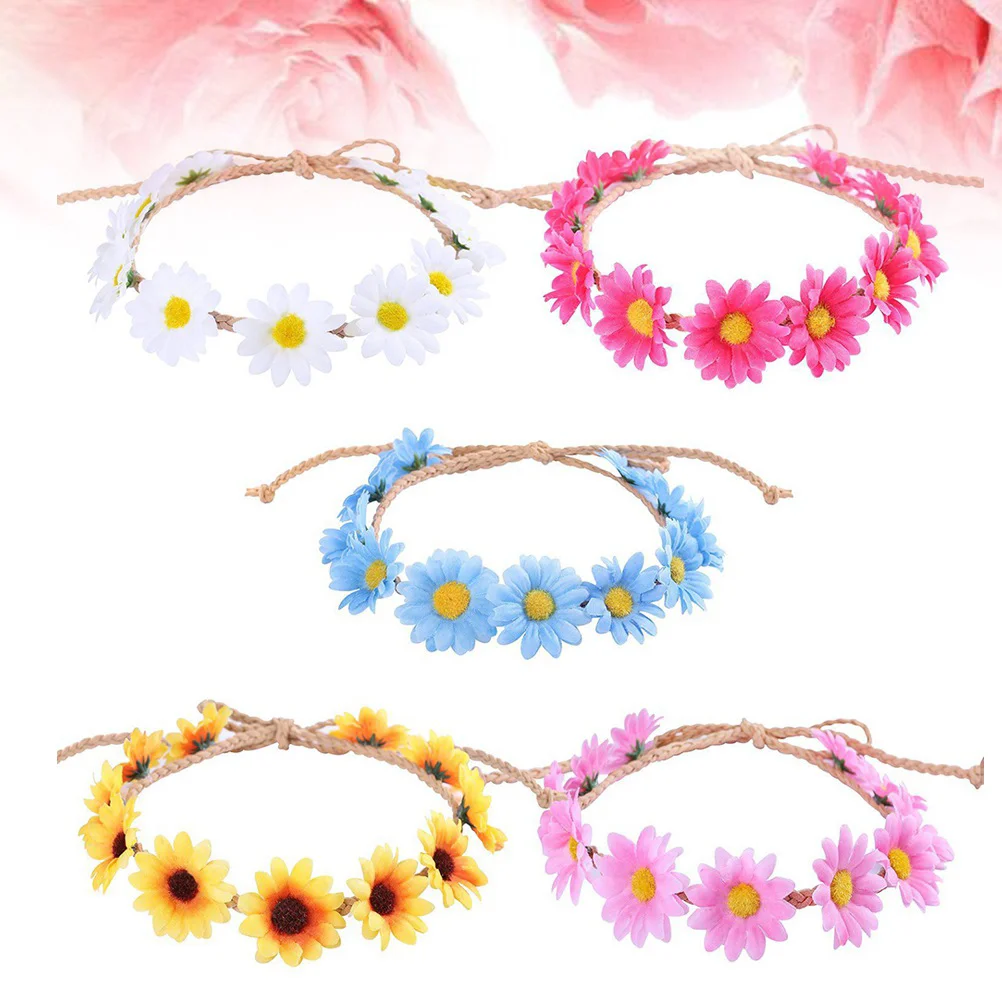 

5pcs Headband Artificial Flower Floral Hair Accessories for Holidays Wedding