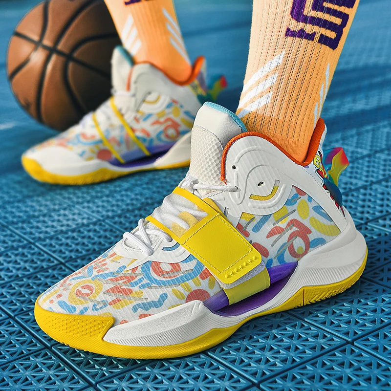 Fashion Colorful Designer Basketball Shoes Men High-top Men Platform Sneakers Professional Couple Basketball Sports Shoes Men