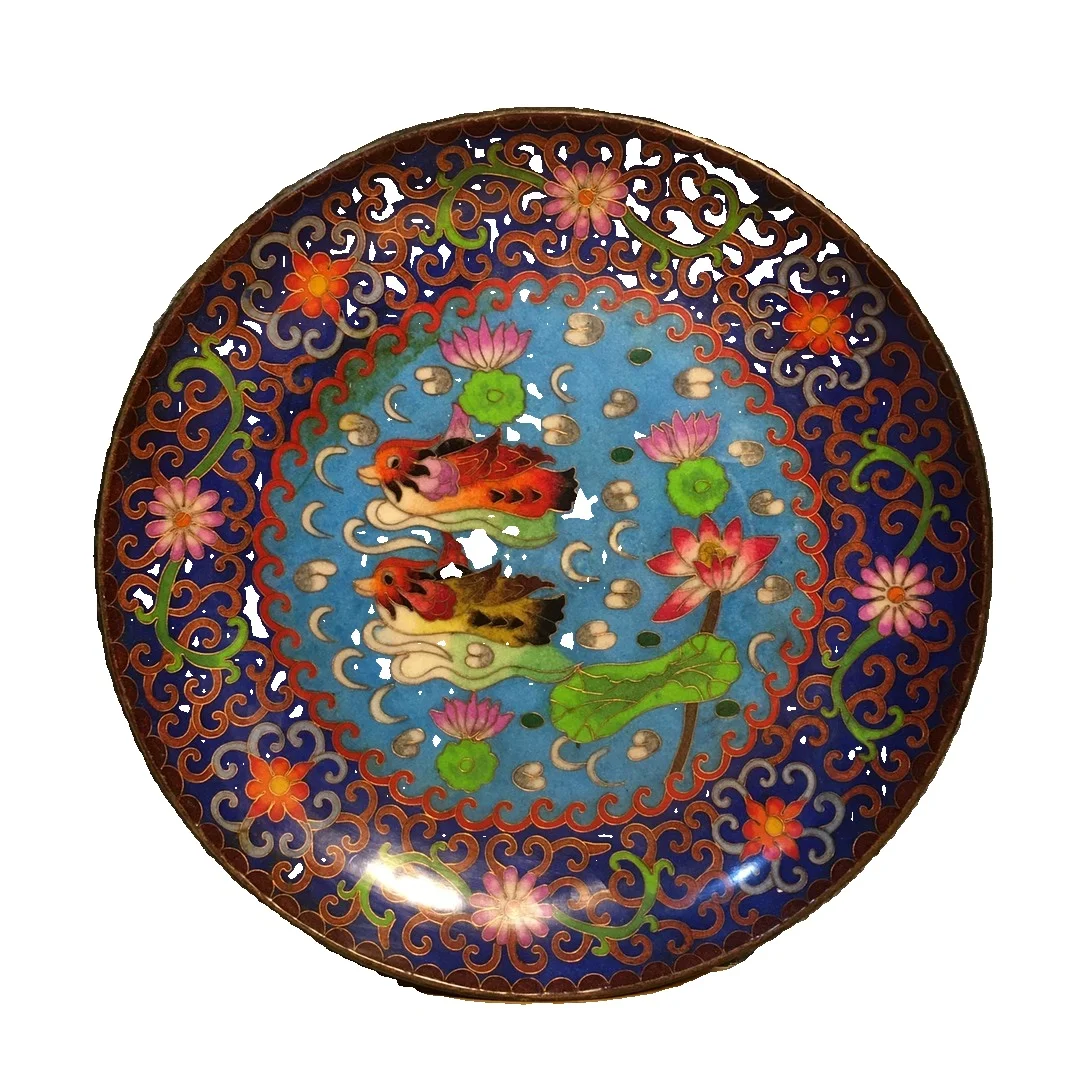 

LAOJUNLU Cloisonne Copper Tire Filigree Enamel Plate Style 932 Chinese Traditional Style Antiques Fine Art Gifts Crafts