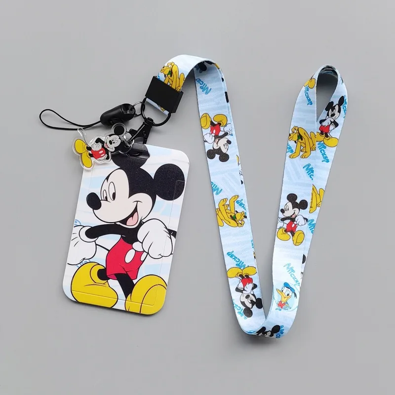 Фото Набор карт из ПВХ с Микки Маусом от Disney, студенческий, для кампуса, аниме-стиль, с подвеской на шею, для ID-карт, с брелоком №3