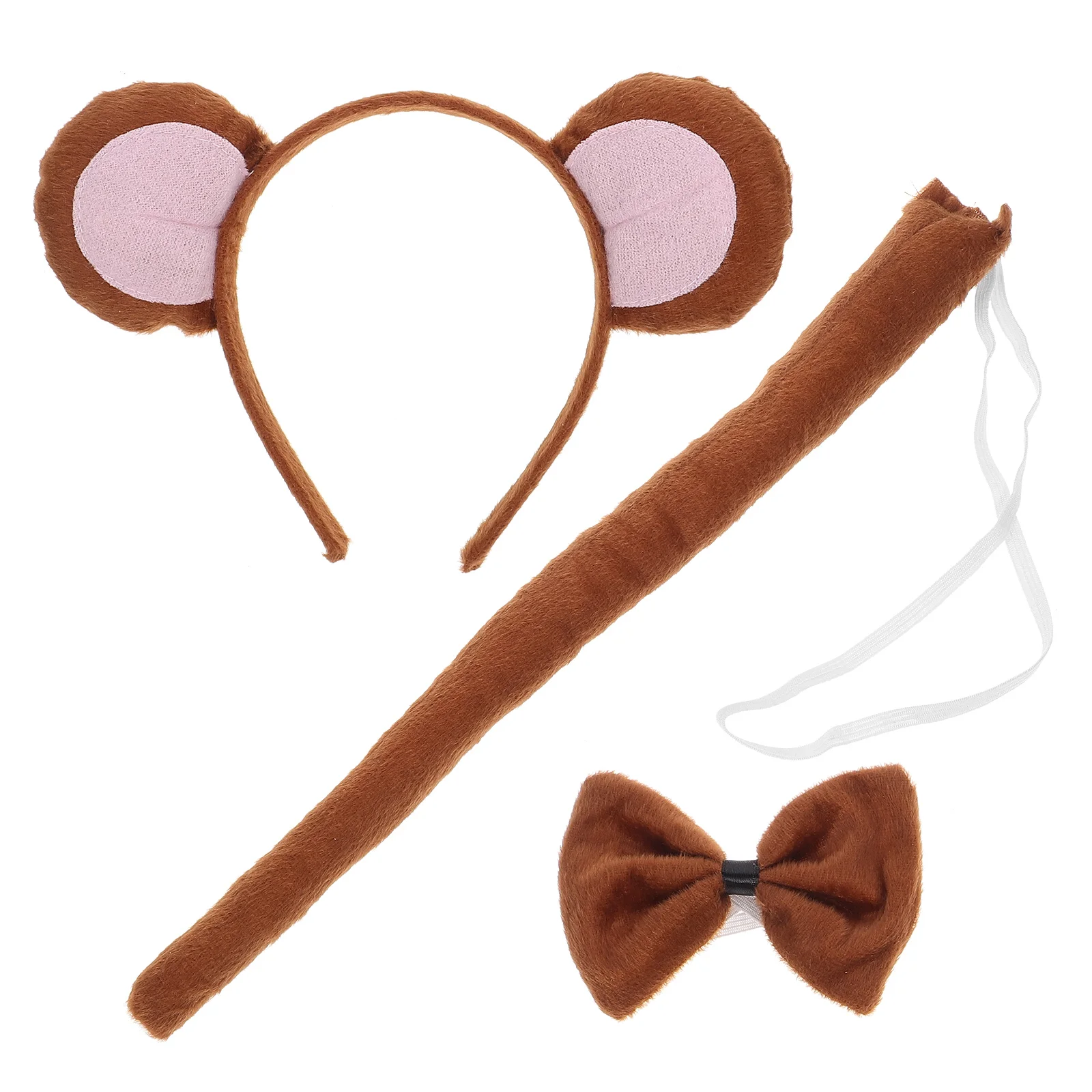 

1 Set Animal Costume Prop Monkey Headdress Tail Bow Tie Set Party Costume