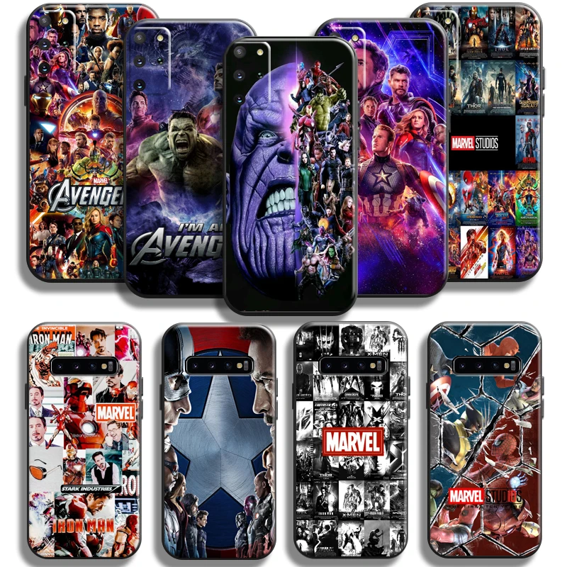 

Marvel Avengers Phone Case For Samsung Galaxy S22 S21 S20 S10 10E S9 Plus S22 S21 S20 Ultra FE 5G Black Silicone Cover Soft