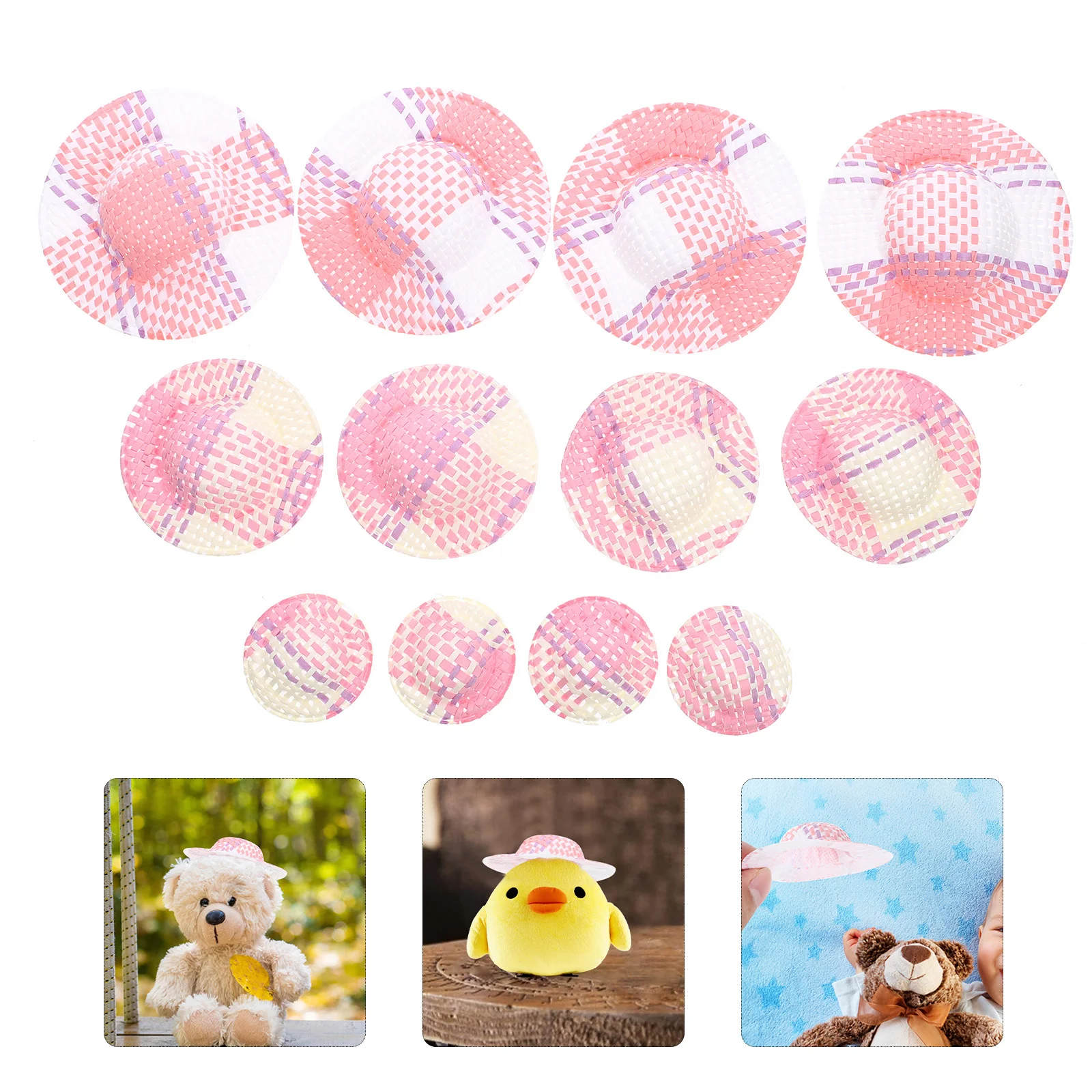 

12pcs Mini Hat Toy Miniature Striped Hat DIY Accessory Mini Hats Decor