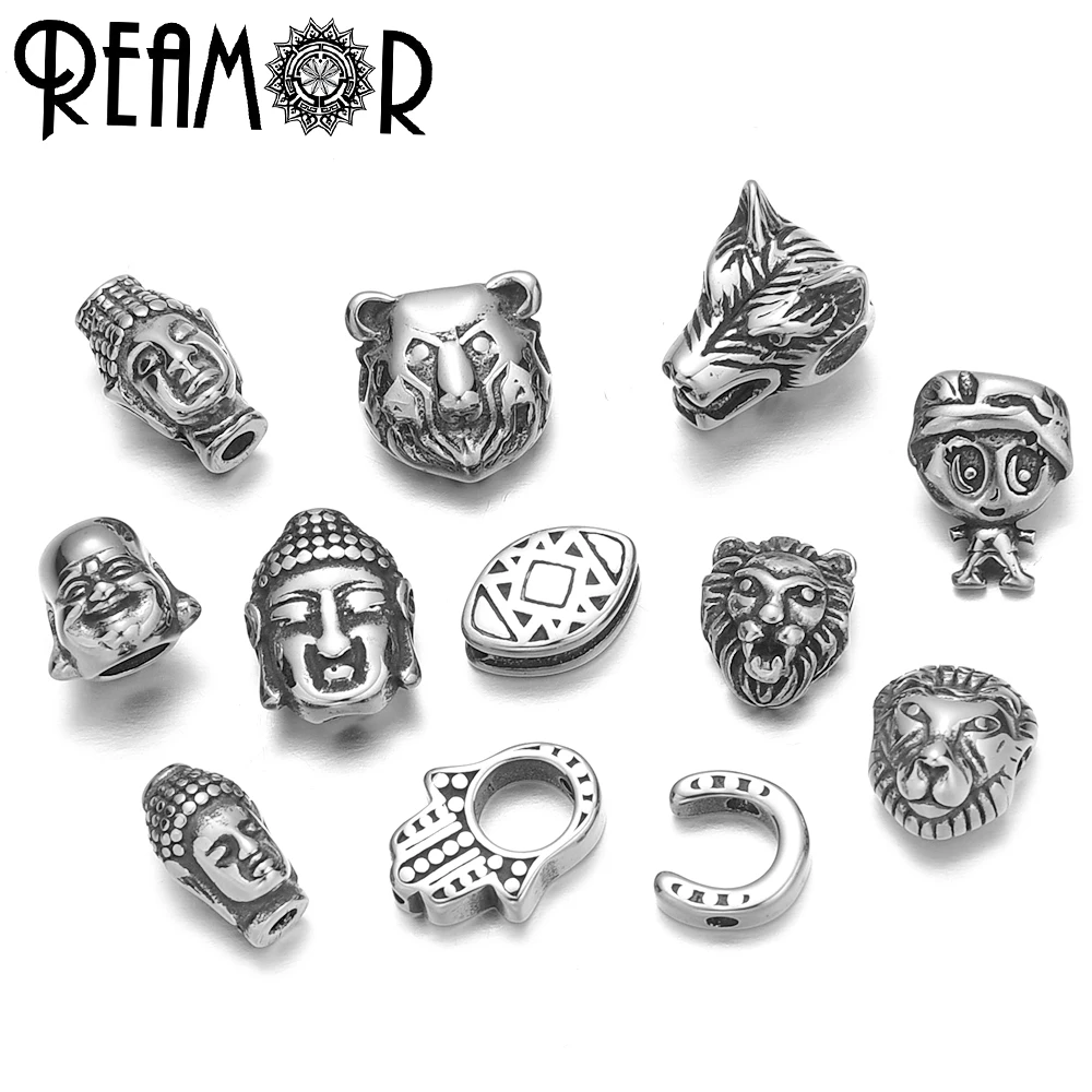 

REAMOR 5 шт 2 мм маленькие отверстия из нержавеющей стали подвески Будды Фатимы для рукоделия бисерный браслет аксессуары для изготовления ювелирных изделий