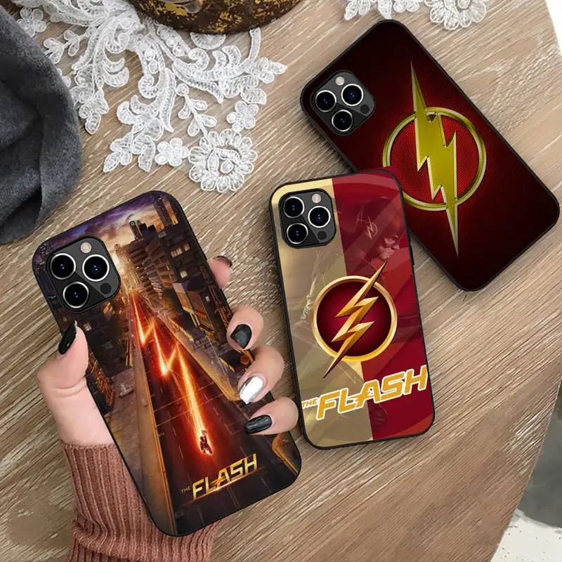 

DC SuperHero The Flash Phone Case Silicone Soft for iphone 13 12 11 Pro Mini XS MAX 8 7 Plus X 2020 XR cover